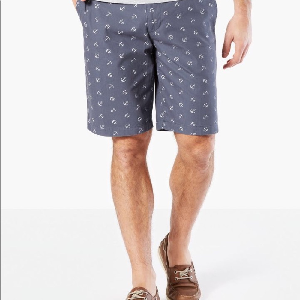 Men’s Docker Anchor Shorts - Navy Blue/Grayish